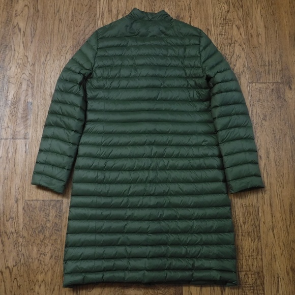 H:Connect Moss Khaki Color Snap Button Up Long Sleeve Down Puffer Jacket - Picture 2 of 6